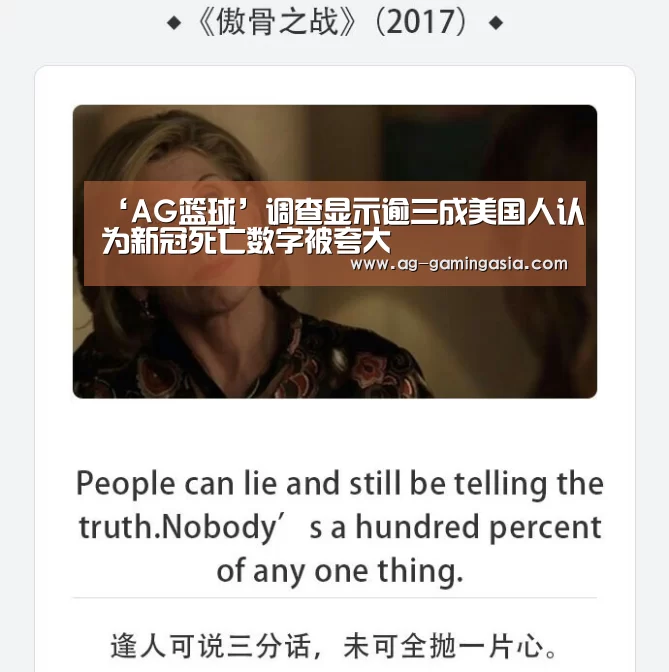 ‘AG篮球’调查显示逾三成美国人认为新冠死亡数字被夸大(图4) AG篮球